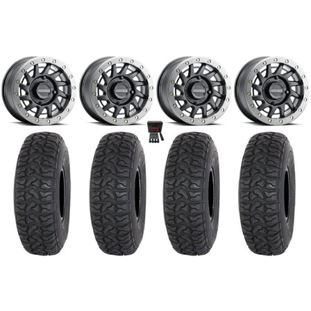 Raceline Squad Bdlk 15" Wheels Bk  38mm 33" Chicane LT Tires SportsmanRZRRanger