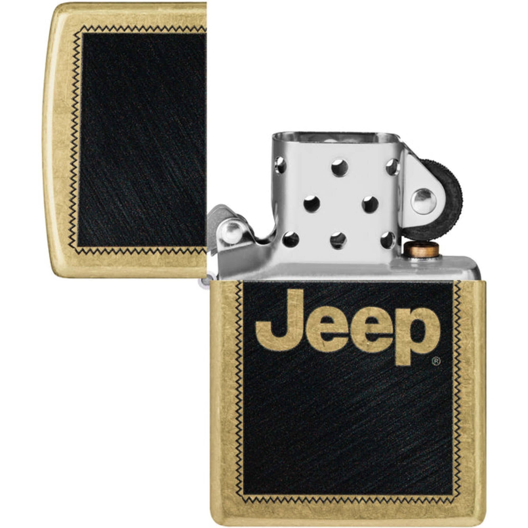 Zippo 46225 Jeep Stamp Design Classic Street Brass Pocket Lighter