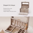 thumbnail image 6 of BIQI MUSSE Huge Modern Jewelry Box with Glass Window, 4-Layer Jewelry Organizer with 3 Drawers, Top Drawer for Necklaces, Soft Velvet Jewelry Storage Case Holder for Women Girls Earring Ring Watch, 6 of 7