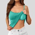 thumbnail image 2 of Wang6 Womens Oversized Camisole Tops with Built in Bras Trendy Spaghetti Strap Tank Tops Summer Sleeveless Loose Fit Crew Neck Solid T Shirts Tops Mint Green XXXL, 2 of 6