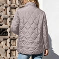 thumbnail image 5 of Ghalytn Women's Quilted Jacket Stand Collar Full Zip Lightweight Puffer Coat Long Sleeve Outerwear, 5 of 8