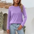 thumbnail image 2 of Long Sleeve Shirts for Women Solid Crew Neck Thermal Tops Lightweight Base Layer Undershirt Tees 2025, 2 of 3