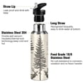 thumbnail image 3 of Yayeee 20oz Insulated Water Bottle Double Wall Stainless Steel with Flip Straw Lid, Black Deer, 3 of 7