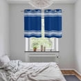 thumbnail image 5 of Blue Striped Kitchen Curtains Small Short 39 Inch Length, Farmhouse Blue White Stripes Grommet Top Bedroom Living Room Curtains, Light Filtering Cafe Curtain Drapes 2 Panels Set 55''x39'', 5 of 9