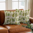 thumbnail image 3 of Summer Tropical Throw Pillow Cover Green Leaves Beige Texture Cotton Linen Cushion Cover Throw Pillow Case with Invisible Zipper for Couch Sofa Bed Chair Car 24x24 Inch, 3 of 14