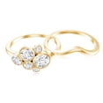 thumbnail image 5 of Rosec Jewels Lab Created Diamond Engagement Rings Set with Shadow Band (Ef-Vs Quality) Bezel Set Diamond Ring Cluster, 10K Yellow Gold, US 3.50, 5 of 9