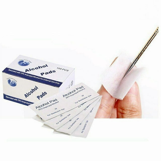 100PCS Disposable 75% Alcohol Wet Wipe Pads For Antiseptic Clean Skin Jewelry Cell Phone For Disinfection Use