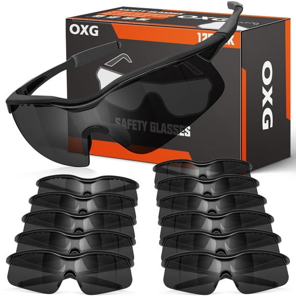 Gafas de seguridad OXG resistentes a impactos y antiarañazos, paquete de 12