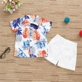 thumbnail image 4 of Futezty Toddler Boys Clothes Summer Outfit Sets, Toddler Boy Summer Clothes 6 12 18 24M 3T Contrast Color Short Sleeve Pocket T-Shirt with Elastic Waist Shorts 2Pcs Outfit, 4 of 9