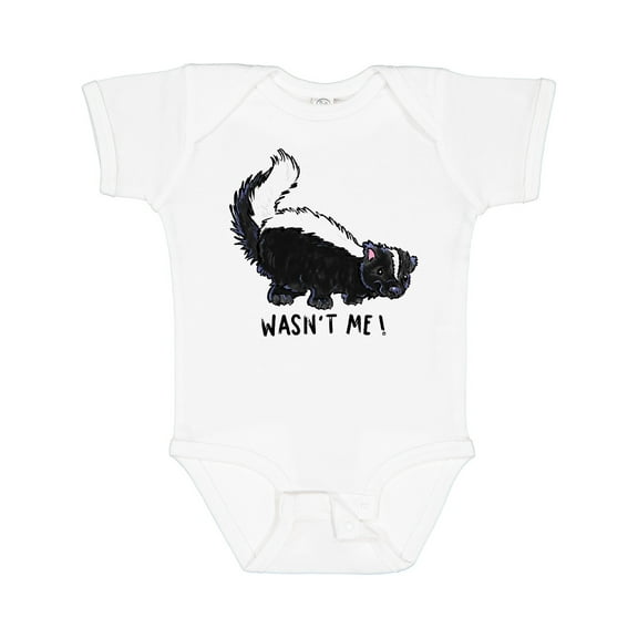 Inktastic Animals Cute Skunk Wasn't Me Boys or Girls Baby Bodysuit