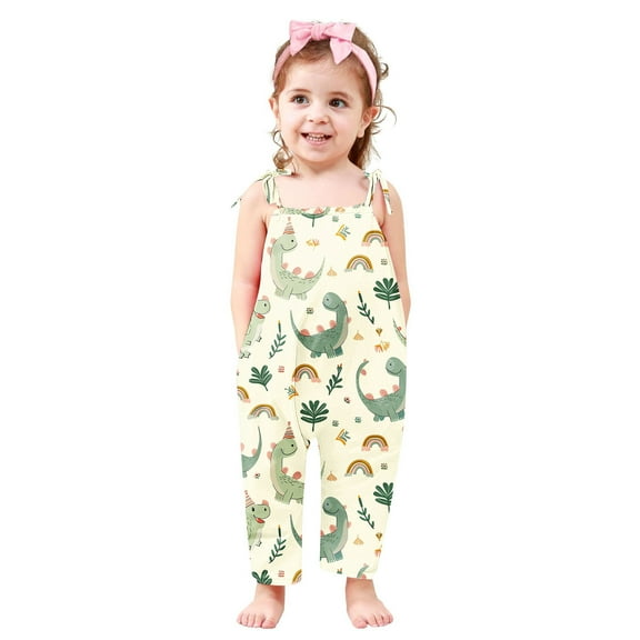 Toddler Girls Kids Printing Jumpsuit Playsuit Strap Romper Summer Outfits Clothes Pants For Girl Loose Fit Capris For Girl padded bike shorts girl