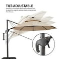 thumbnail image 4 of Furniture of America Crane 10' Double Top Round Umbrella with LED, Beige, 4 of 11