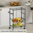 thumbnail image 3 of 4 Tier Rolling Carts,Metal Wire Utility Cart with Wheels & Handle Bar,110 Lbs Heavy Duty Kitchen Serving Trolley Food Storage Cart for Restaurant,Kitchen Mobile Shelf Organizer, 3 of 7