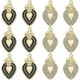 thumbnail image 1 of 1 caja de 20 dijes del Sagrado Corazón, dije de corazón dorado con micro pavé de circonitas cúbicas negras y transparentes. Amuleto del Sagrado Corazón para Pascua., 1 of 9