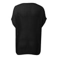 thumbnail image 6 of Womens t-shirts summer short sleeve sexy hollow out pullover tee tops stylish beach cover up comfortable knit tee wear outfits, 6 of 6