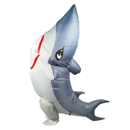 Inflatable Shark Costume Adult Halloween Party Electric Fan Blow Up