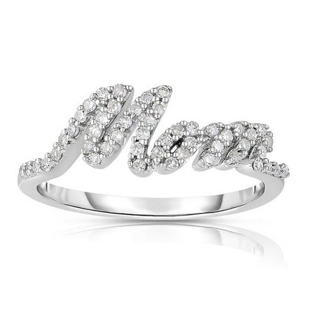 1/4 Carat T.W. Diamond 10kt White Gold Mom Fashion Ring