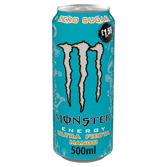 Monster Energy Drink Ultra Fiesta Mango Zero Sugar 500ml (pack of 12)
