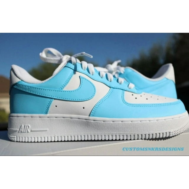 Custom Air Force 1 White Light Blue Dreams/Air Force 1 Custom Shoes NEW IN BOX