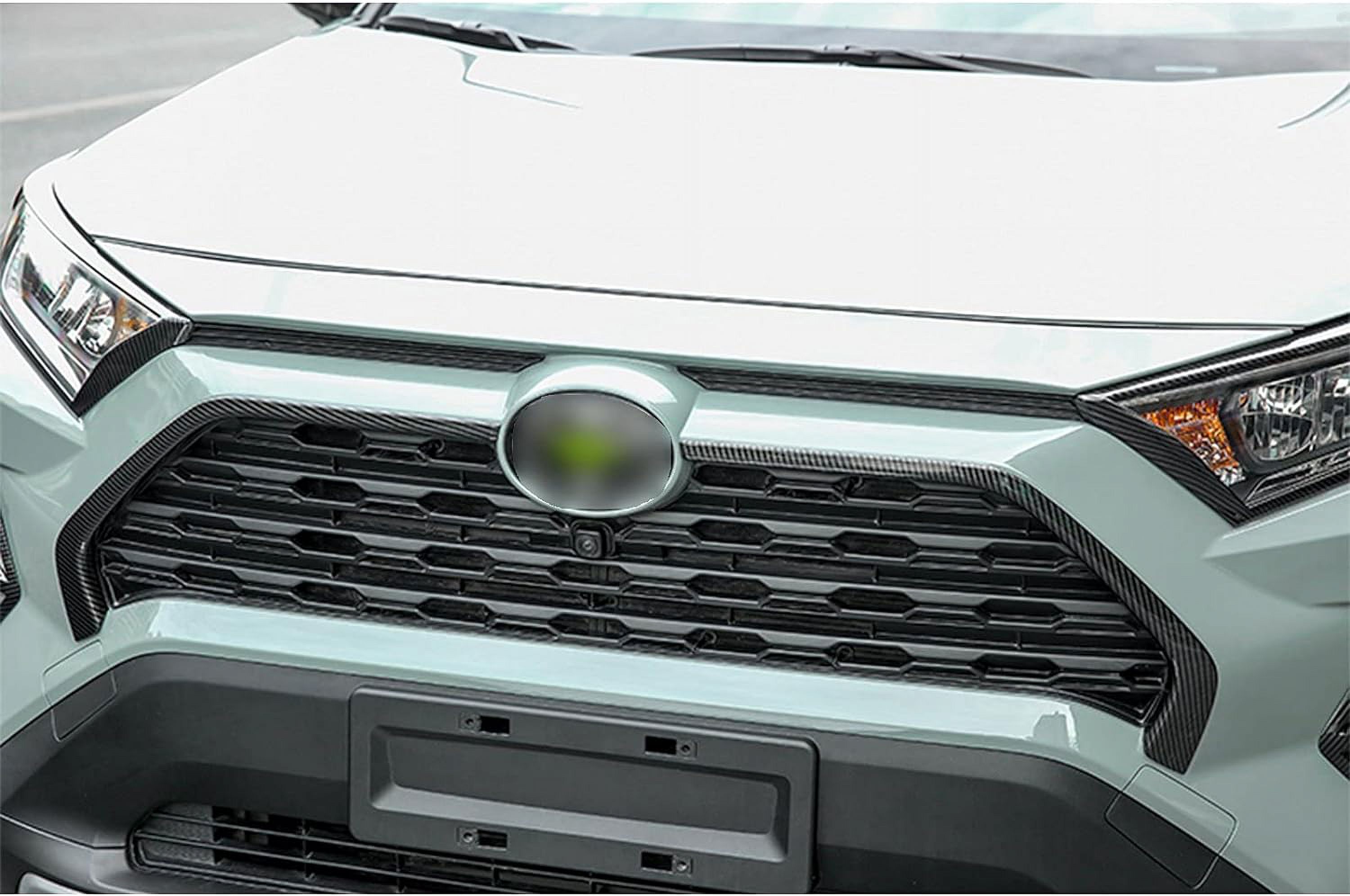 Chrome Front Grille Strip Cover Trim For 2019-2023 Toyota RAV4, 2pcs ABS Plastic