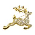 thumbnail image 1 of KLKCMS Full Of Crystal Rhinestone Gold Plated Deer Animal Brooch Pin Christmas Gift, 1 of 6