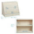 thumbnail image 2 of ECR4Kids Double-Sided Wooden Mobile Book Display with Storage Shelf, Kids Furniture, White Wash, 2 of 9