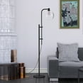 thumbnail image 2 of Evelyn&Zoe 18" Blackened Bronze Metal/Glass Floor Lamp, 2 of 12