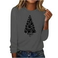 thumbnail image 2 of ICHUANYI Women's Sweatshirts Print Crew Neck Pullover Long Sleeve Casual Shirts Valentine's Day Christmas Dog Paw Heart Print Blouse Top, 2 of 4