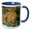 Blue/White, variant on 3drose, Tan, Green, and Copper Faux Printed Glitter Watercolor Splash, 11oz Mug