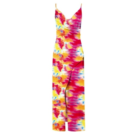 

Formal Dresses for Women Wedding Dress Sexy Women s Fashion Sleeveless Printed V-Neck Ladies Camies Zipper Vest Long Dress on Clearance Summer Dresses for Women 2022 Birthday Dresses Red L