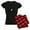 With Red Plaid Pant, variant on CafePress - Eight Ball Pool Women's Dark Pajamas - Women's Short Sleeve Print T-Shirt and Pants Dark Cotton Pajama Set