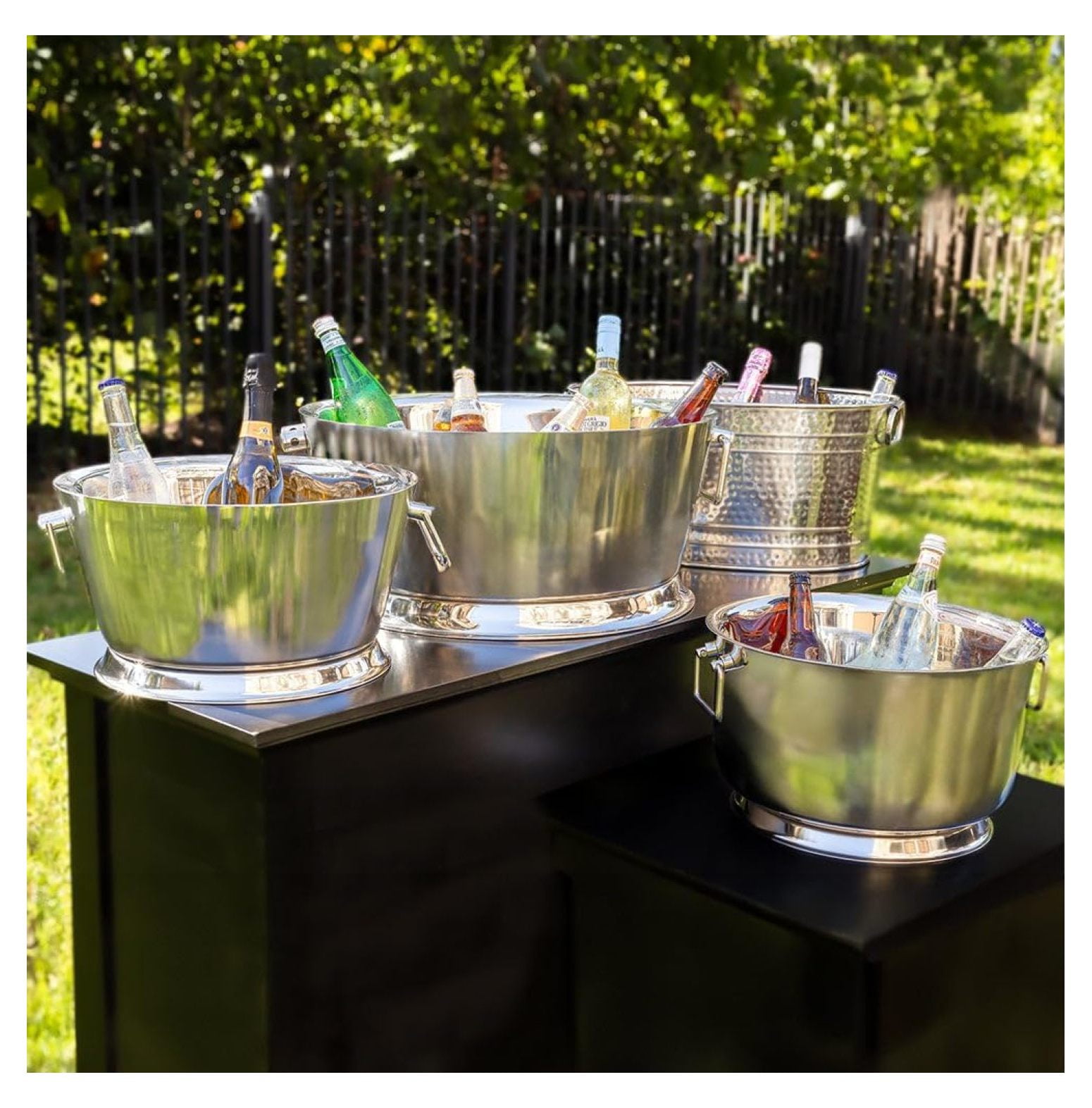 Insulated Beverage Tub Large Ice Bucket with Handles Double Wall Stainless Steel Ice Bucket and Cooler for Wine, Drinks, Bar, Party, and Gift Beverage Cooler for Indoor and Outdoor Parties