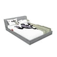 thumbnail image 2 of Ambesonne Animal Fitted Sheet & Pillow Sham Set, King Monkey Cartoon, Queen, Beige Black and Red, 2 of 2