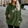 thumbnail image 2 of Xdegoge Fleece Pullover Women Graohic Sweatshirts Fuzzy Long Sleeve Warm Sherpa Hoodies Drawstring Hooded Teddy Bear Sweaters Winter Fashion Clohes, 2 of 5