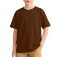 thumbnail image 2 of Abtuhar Kids Boys and Girls 3-13 Years Summer Tops Solid Drop Shoulder Short Sleeve Round Neck Soft Relaxed Casual Blouses Shirts, 2 of 5