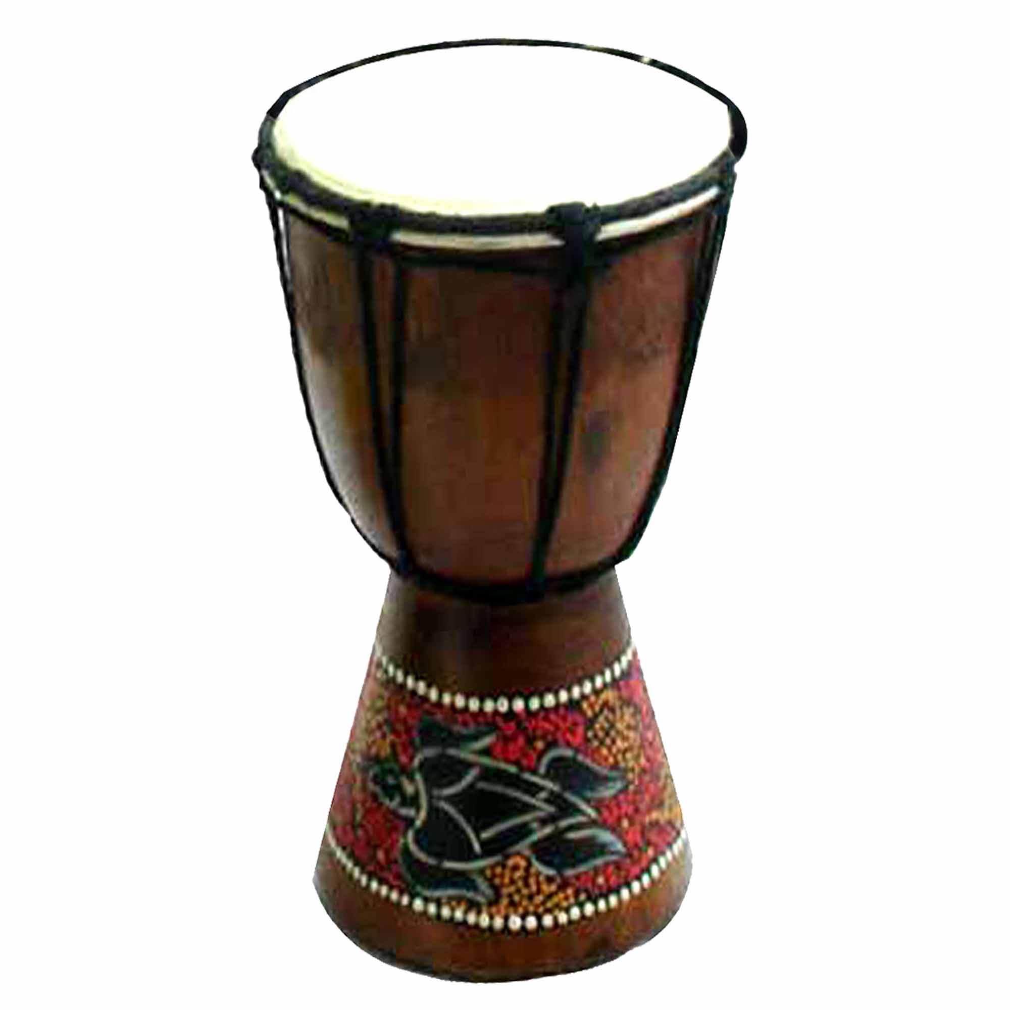 Djembe Drum Hand Painted Multicolor Dots With Unique Random Patterns