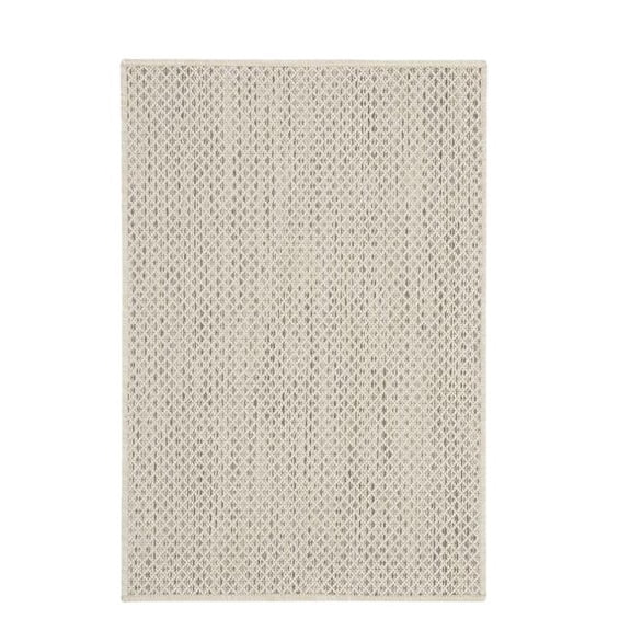 HomeRoots 573879 2 x 3 ft. Ivory & Silver Geometric Indoor & Outdoor Rectangle Area Rug
