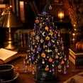 thumbnail image 4 of Aoznliie DIY Beaded Christmas Tree Kit, Diy Small Xmas Tree with Witchhat Topper & Lights, Ideal Christmas Decor for Home Office, Black, 4 of 8