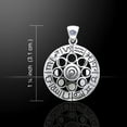 thumbnail image 2 of Zodiac Symbols Pendant Moon Phase Wheel 925 Sterling Silver Astrology Jewelry, 2 of 3
