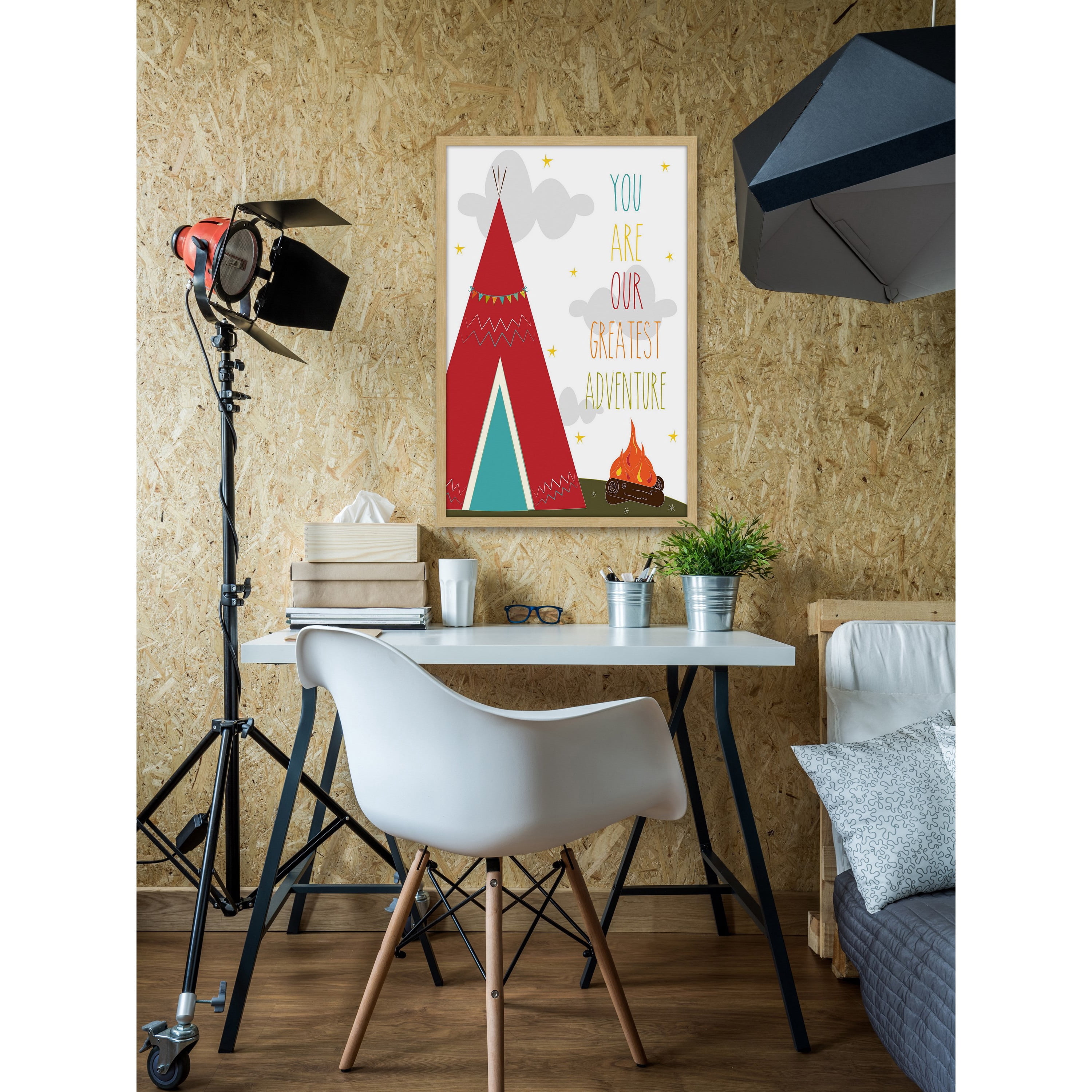 Marmont Hill "Red Tee Pee" by Karen Zukowski Framed Painting Print