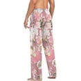 thumbnail image 6 of Watercolor Floral Pink Ghost Pajama Pants, Men's Lounge Pants Light with Drawstring and Pockets, Christmas New Year Birthday Father's Day Gifts, Medium, 6 of 7