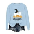 thumbnail image 2 of Crewneck Sweatshirts Women Loose Fit Ghost Pumpkin Printed Halloween Sweaters Warm Comfortable Soft Tops Loungewear Long Sleeve Pullover Tops Fall Winter Outfits Clothes, 2 of 4