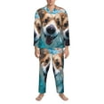 thumbnail image 3 of Sikiie Sea Swimming Corgi Mens Pajama Set, Soft Warm Long Sleeve Sleepwear, Cozy Button-Down Pjs for Men-X-Large, 3 of 7