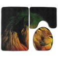 thumbnail image 1 of GOHAO Gentleman Lion Jamaica Reggae 3 Piece Bathroom Rugs Set Bath Rug Contour Mat and Toilet Lid Cover, 1 of 2