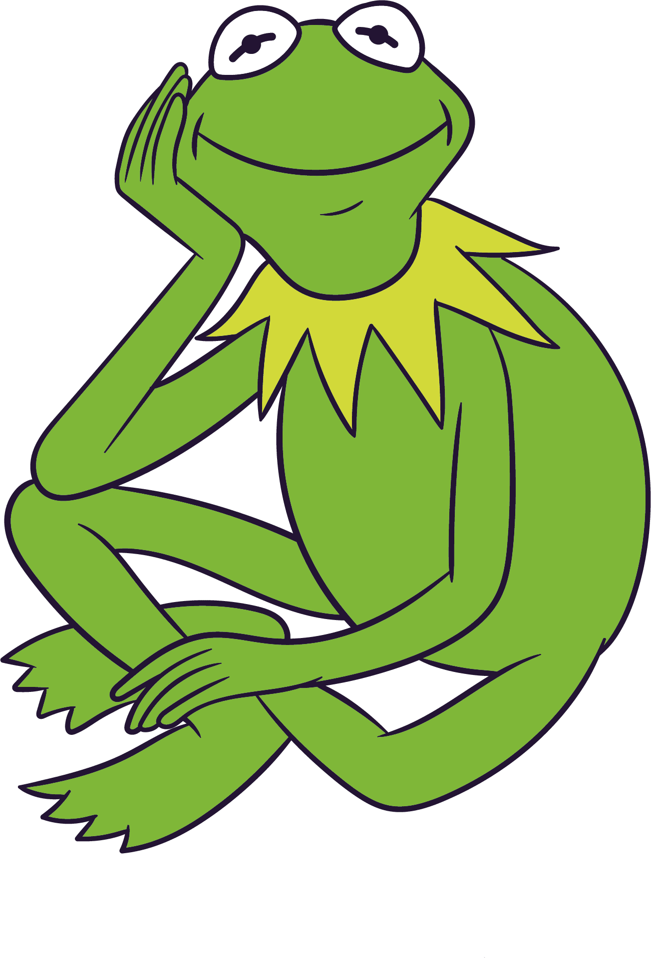Sesame Street Muppet Character Decor Green Frog Design Vinyl Living Room  Home Art Removable Wall Decal - 10" x 20" Adhesive Kids Bedroom Nursery  Kermit The Frog Sticker Wall Decoration Sticker -
