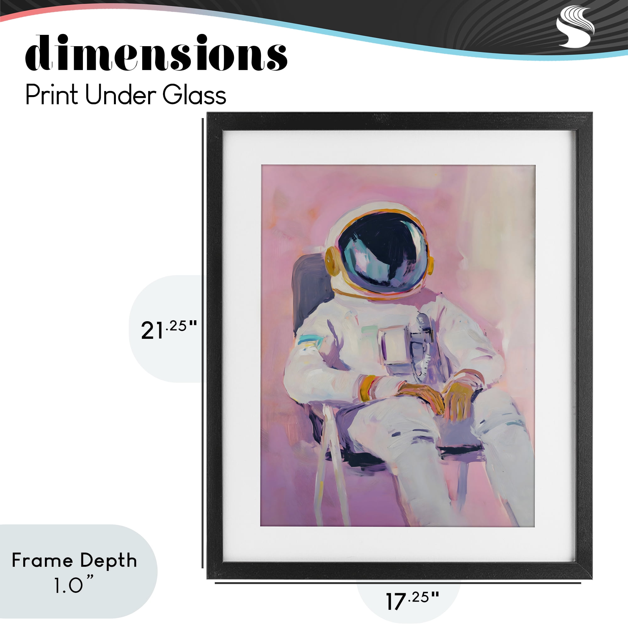 Stupell Industries Resting Astronaut on Chair Black Framed Print Under Glass, design by The Prints Vibe