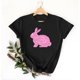 thumbnail image 2 of Mujeres Manga Corta de Verano Tops Pascua Impresa Cuello Redondo, Blusa de Moda Casual para la Primavera, 2 of 4