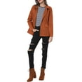 thumbnail image 6 of Allegra K Women's Solid Drawstring Waist Flap Pocket Utility Jacket, 6 of 8