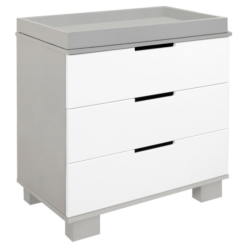 Babyletto Modo 3 Drawer Changer Dresser with Removable Changing Tray in Grey and White Walmart