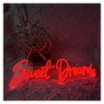 thumbnail image 3 of Letrero De Neón Sweet Dreams Para Decoración De Pared, Luz Con Letras, Dormitorio, Habitación, Fiesta De Boda, Bar, Club, Lámpara Iluminada 45cmx15cm, 3 of 4